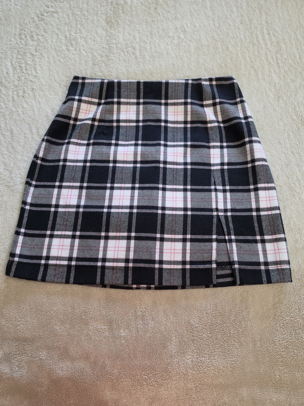 Classic Plaid Mini Skirt in Black, Gray & Pink